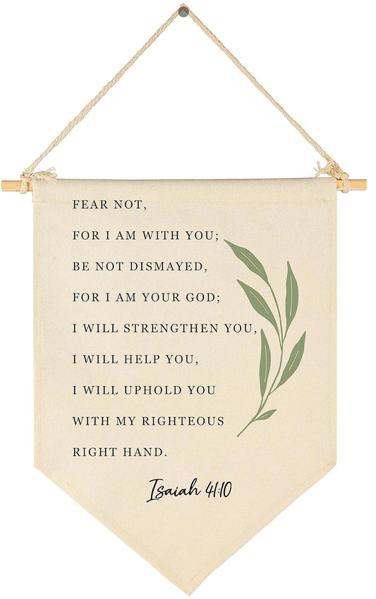 Bible Verse Banner Decor-Botanical Scripture Art-Baptism Gift-Flag Decor Gift For Baby Boys Girls Newborn Kids-Banner Wall Sign Gifts For Nursery Baby Room Playroom Bedroom Front Door