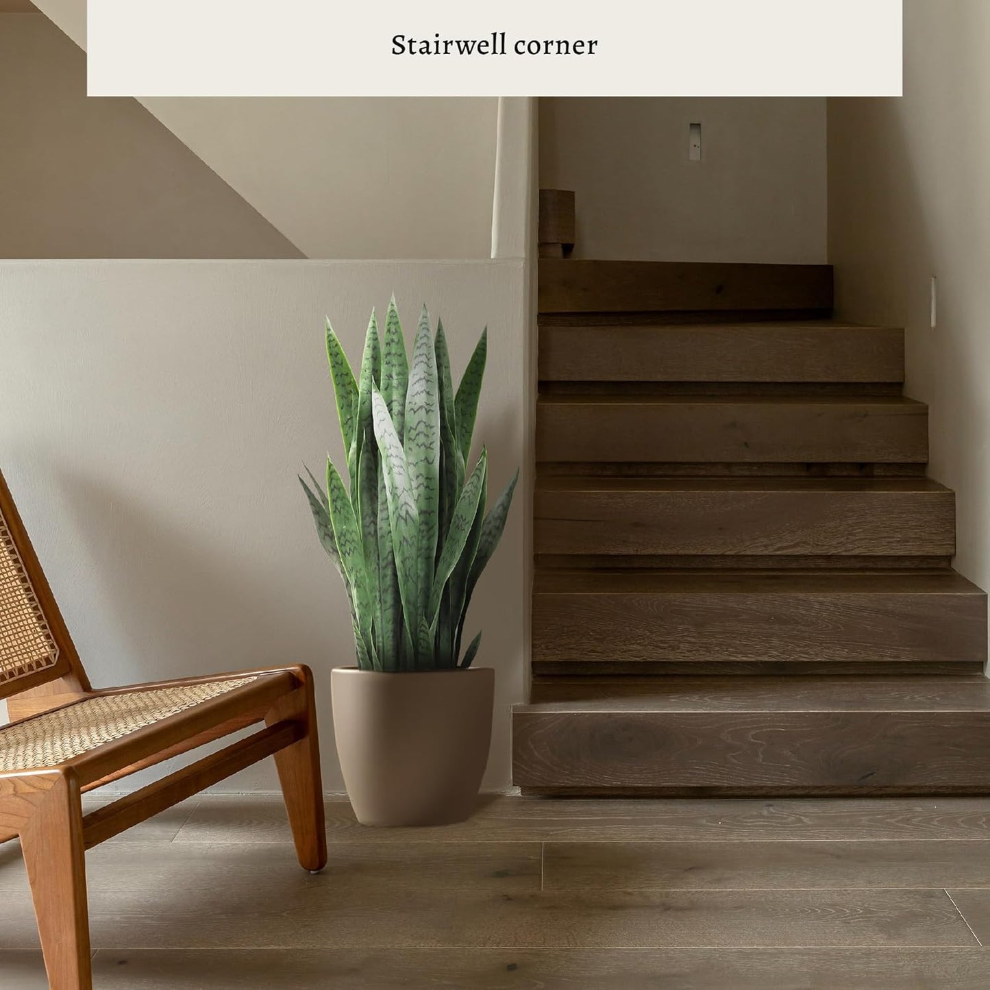 KOL 3FT Artificial Snake Plant, Fake Sansevieria Indoor Outdoor, 28 Thick PE Leaves Lifelike Faux Silk Plants, Home Decor Mother in Law Tongue 35in, Greenery for Office Decoration, Green