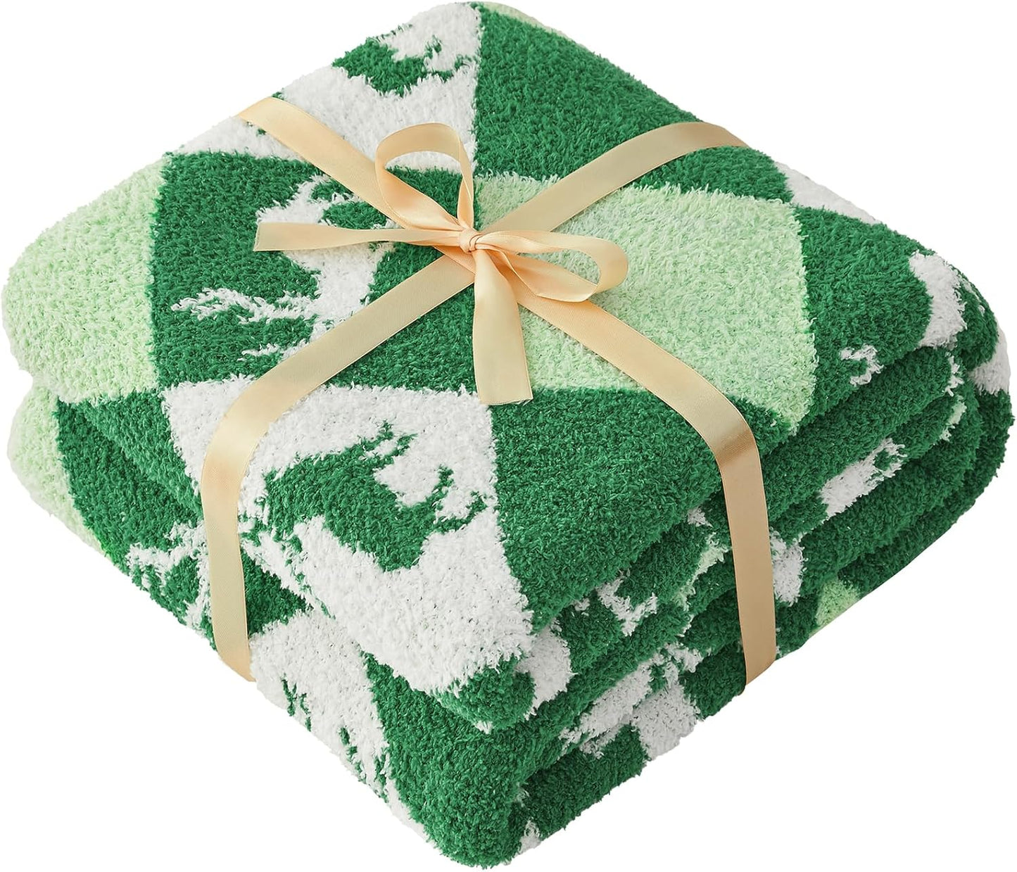 CYMULA Christmas Knit Throw Blanket - Super Soft Cozy Fuzzy Blankets for Couch, Sofa & Bed, Holiday Throw Blanket，60"x80"