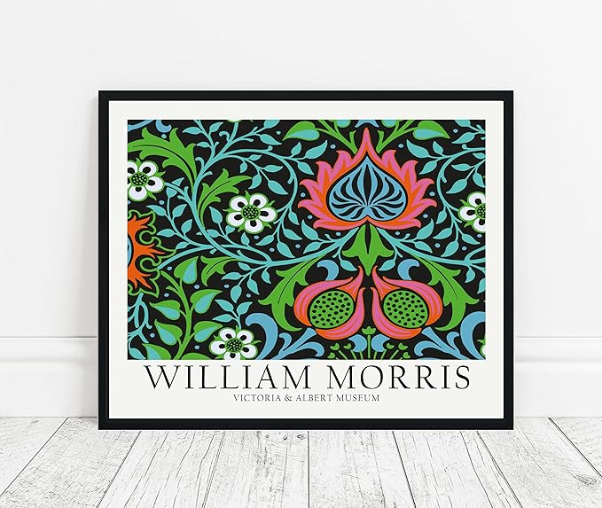 William Morris Wall Art Poster Prints, Famous Artist Patterns, Vintage Flowers Decor Artwork, Tapestry Historic Cultural Illustrations Fine Art, Colorful for Living Room, Bedroom, Office, Bathroom Decoration (William Morris 9, 24x36 inches (Unframed))