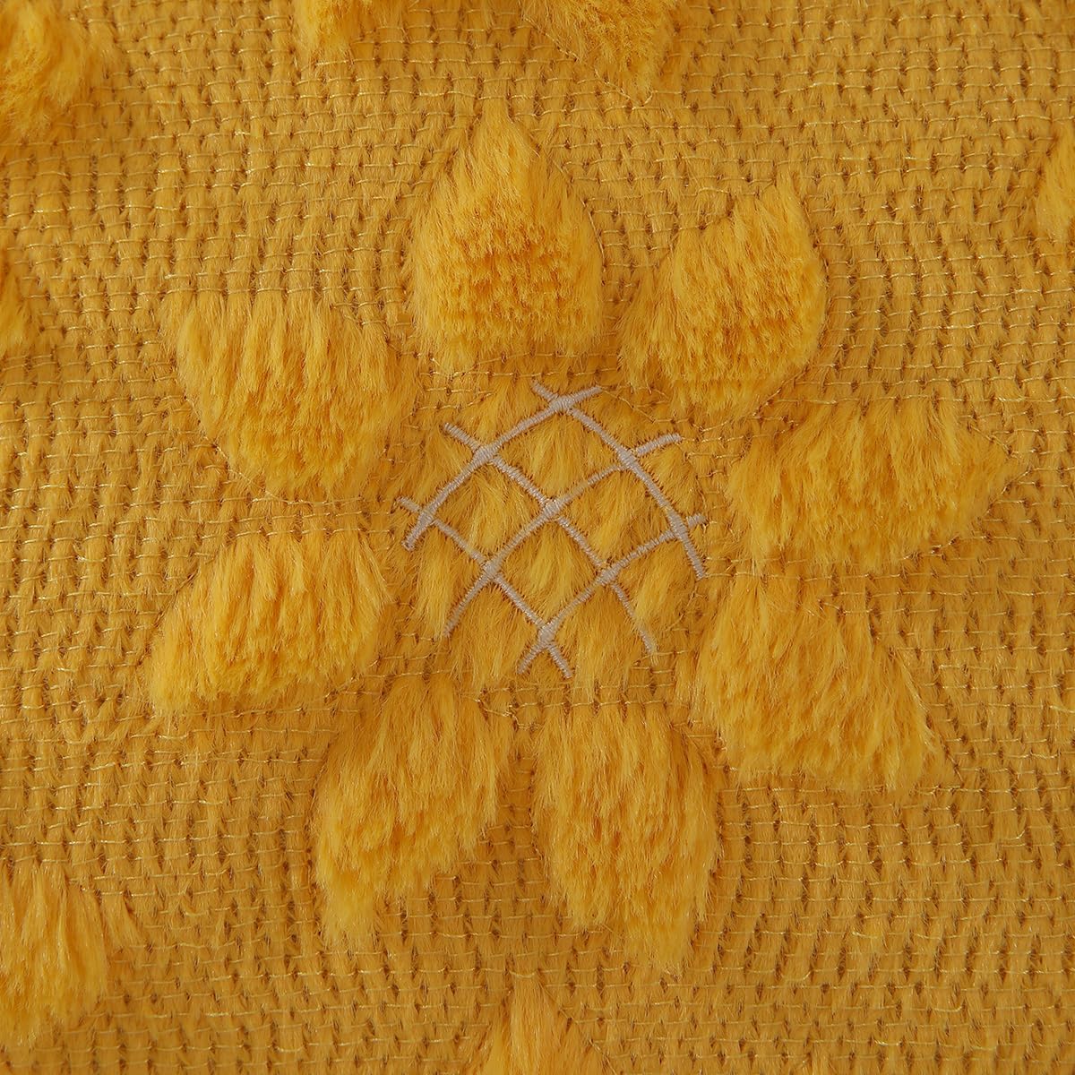 DFXSZ Spring Summer Pillow Covers 18x18 inch Set of 2 Farmhouse Decor White Flower Heart Sunflower Yellow Soft Plush Faux Fur Jacquard Throw Pillows for Sofa Holiday Spring Home Decor PTK024D18