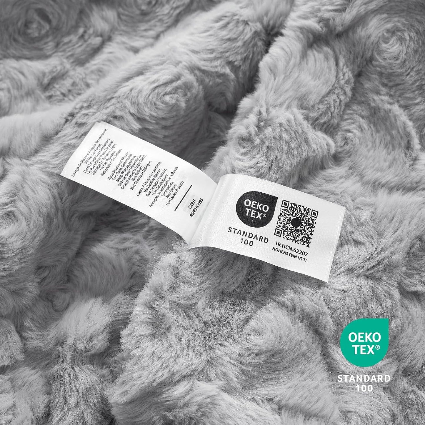 Cozy Bliss Faux Fur Throw Blanket for Couch, Fuzzy Soft Plush Thick Warm Fluffy Reversible Wave Textured Blanket for Sofa Bedroom Living Room, 55 * 70 Inches Grey