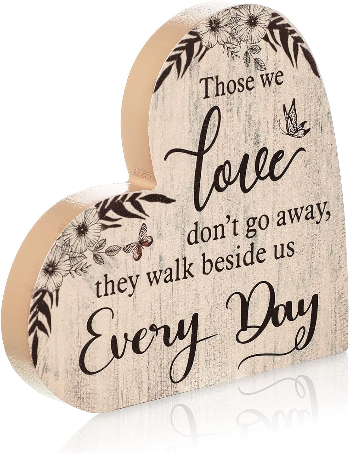Jetec Sympathy Gift Memorial Wooden Heart for Loss of Loved One Remembrance Bereavement Decor Condolence Sign for Grief Father Mother Son Brother, 6. 3 x 6 x 0. 7 Inches(Simple Style)