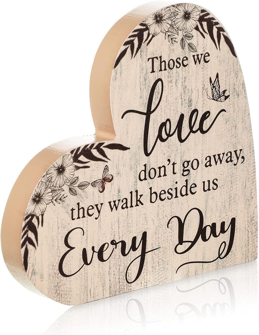 Jetec Sympathy Gift Memorial Wooden Heart for Loss of Loved One Remembrance Bereavement Decor Condolence Sign for Grief Father Mother Son Brother, 6. 3 x 6 x 0. 7 Inches(Simple Style)