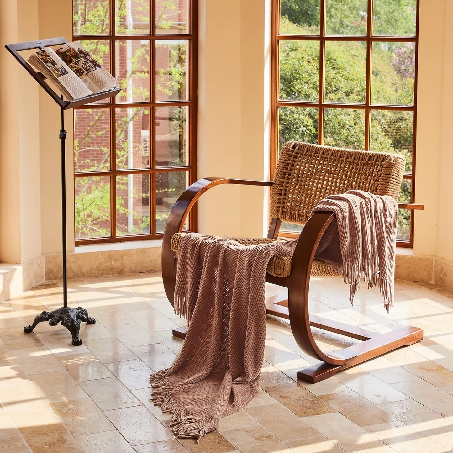 lifein Pink Throw Blanket for Couch, Soft Boho Decor Bed Throw,Cozy Chenille Knitted Small Farmhouse Lightweight Throw (Pink,50 * 60")