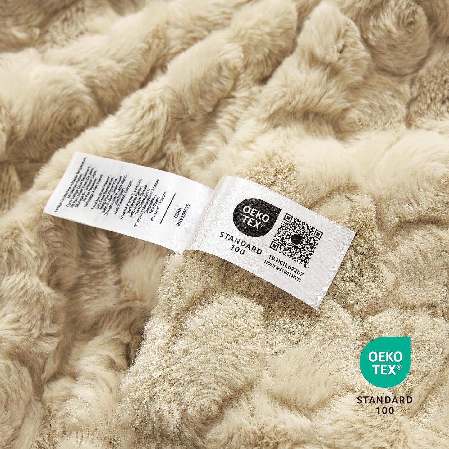 Cozy Bliss Faux Fur Throw Blanket for Couch, Fuzzy Soft Plush Thick Warm Fluffy Reversible Wave Textured Blanket for Sofa Bedroom Living Room, 55 * 70 Inches Kahki