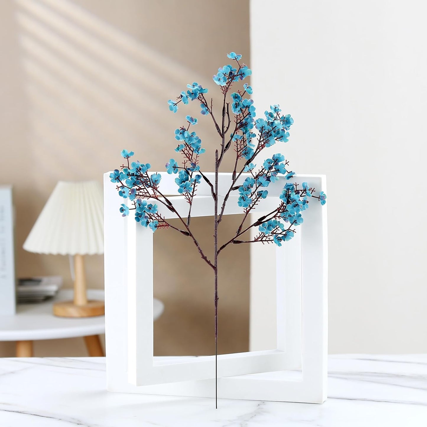 JAKY-Global Babys Breath Silk Artificial Flowers Bulk 20pcs for Fall Decor Fake Flower Bouquet Bulk for Home Kitchen Indoor Bouquet Floral Arrangement Table Centerpieces Party Decor(Autumn Blue)