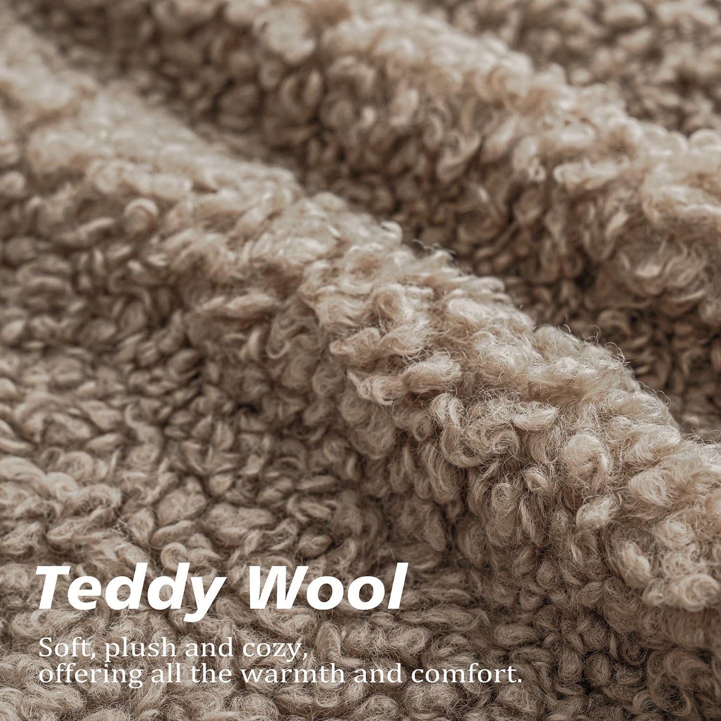 Foindtower 2 Pieces 26x26 Inch Khaki, Faux Fur Throw Pillow Cover Accent Sherpa Pillow Fuzzy Soft Pillowcases Sheepskin Decorative Fleece Cushion Case for Bed Couch Living Room