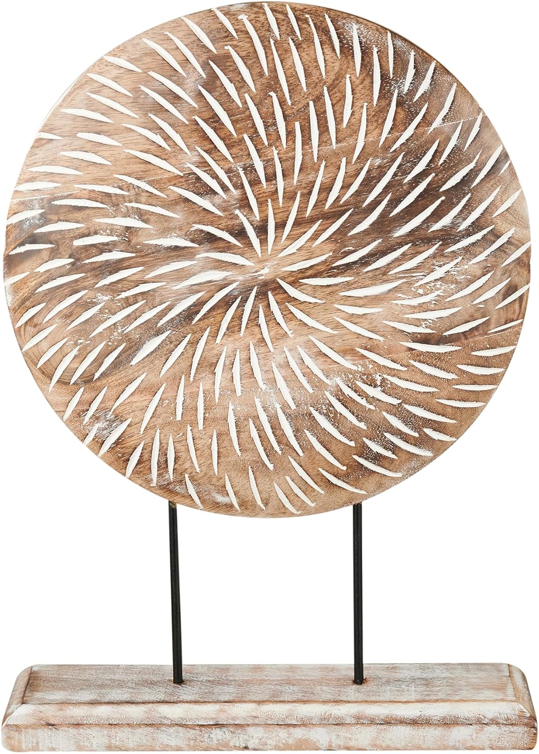 Farmhouse Table Sculpture Home Decor Statue Mandala Carved for Modern Home 10" x 14", Living Room, Fireplace Mantel Shelf, Table and Entryway Decor Stand KHST14