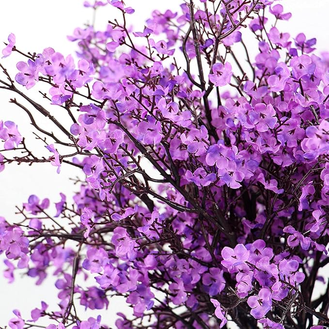 20pcs Babys Breath Artificial Flowers Gypsophila Bouquet Bulk Fake Spring Silk Small Flowers Real Touch Faux Floral for Home Bedroom Kitchen Garden Wedding Christmas Party DIY Decor (Purple)