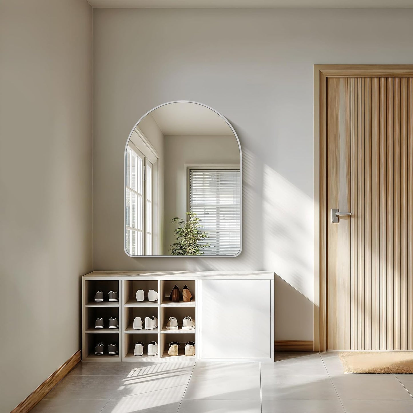 FORBATH Arched Bathroom Mirror 40x30 Inch, Silver Arch Wall Mirror with Aluminum Frame, Arched Mirror for Dresser, Fireplace,Entryway,Home Decor,Hanging or Leaning Against Wall