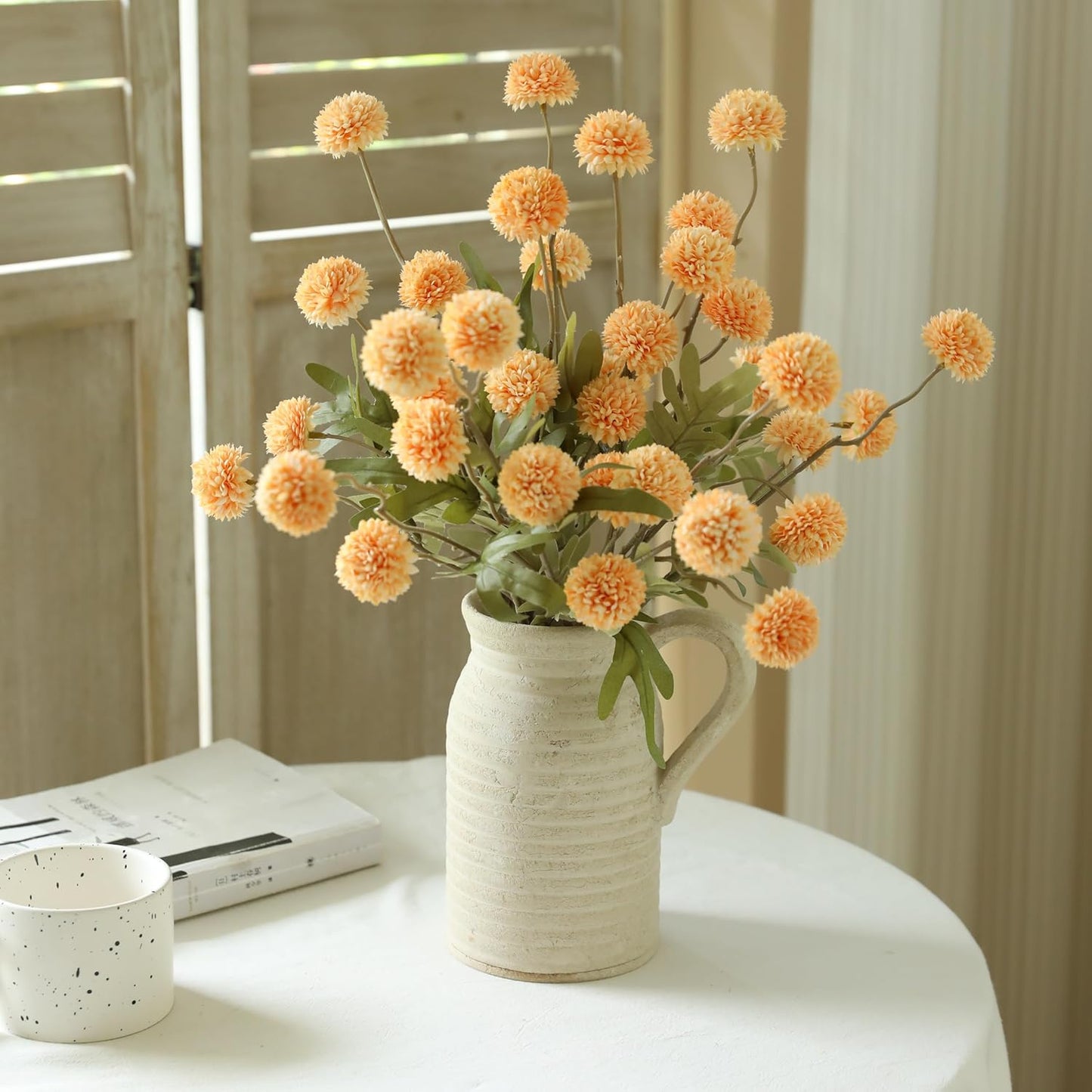 Laelfe 5pcs Dandelion Artificial Flowers Bridal Bouquet Wedding Home Party Decor (Light Yellow)