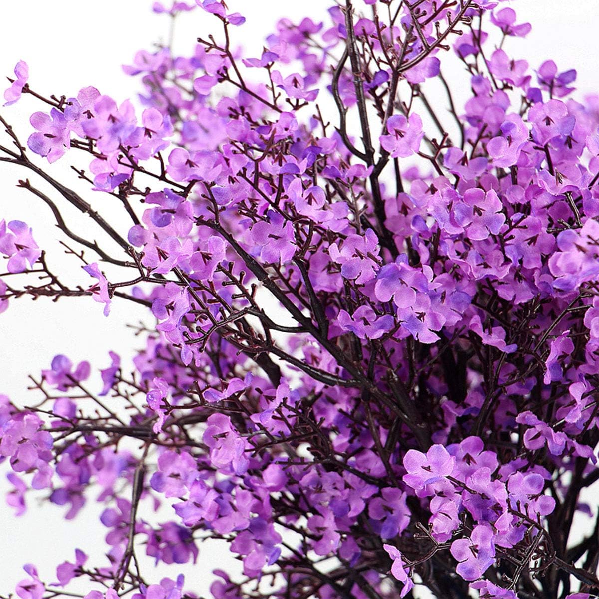 JAKY-Global Babys Breath Fabric Cloth Artificial Flowers 6 Bundle European Fake Silk Plants Decor Wedding Party Decoration Bouquets Real Touch DIY Home Garden(Purple)