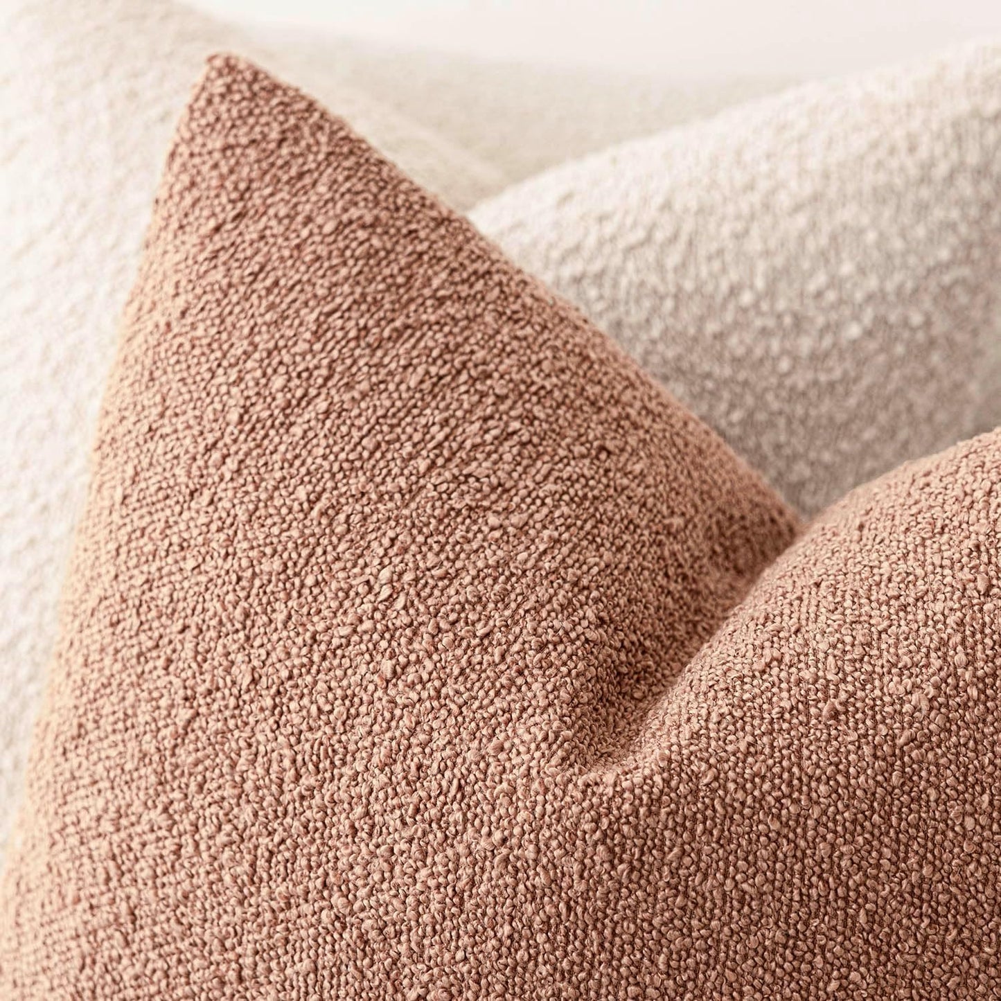 Foindtower Decorative Textured Boucle Throw Pillow Covers Accent Solid Pillow Cases Neutral Soft Cozy Couch Cushion Case for Chair Sofa Bedroom Living Room Home Decor 26x26 Inch,1PC,Dusty Orange Hazel