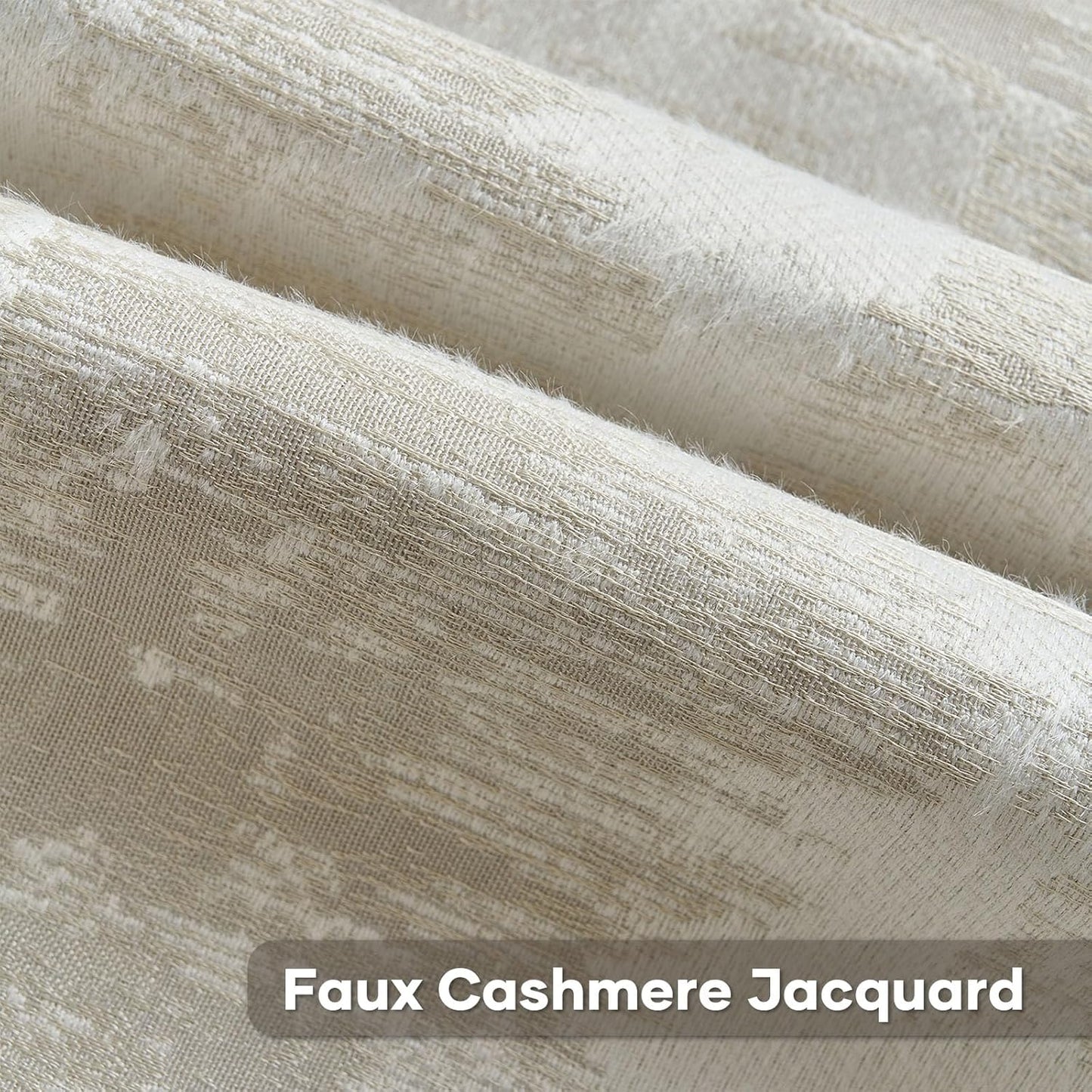 FUTEI Beige White Decorative Throw Pillow Covers 16x16 Inch Set of 2,Soft Faux Cashmere Jacquard - Textured & Cozy Cushion Case,Modern Home Decor for Couch Bed Living Room