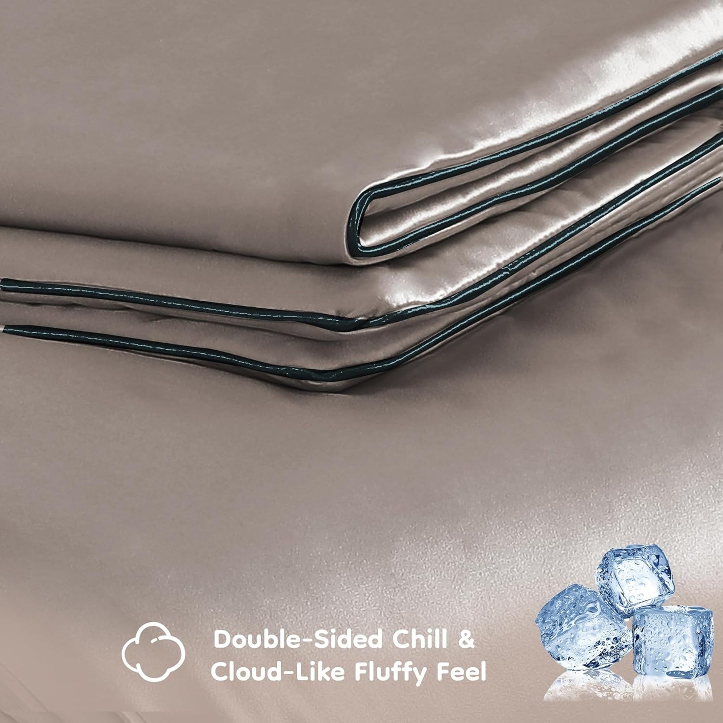 Cooling Blanket Twin Summer Comforter for Hot Sleepers, Silky-Soft & Cool Fiber, Double-Sided Cold Blanket for Night Sweats, Single Size All-Season Comfort, 60" x 80", Taupe