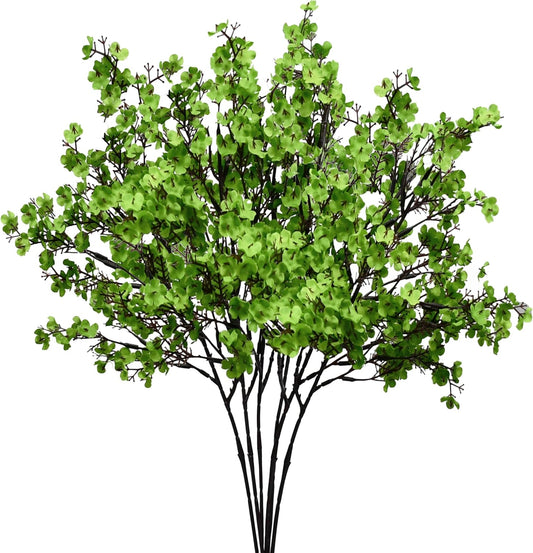 Mandy's Green Artificial Baby’s Breath Flowers 6 Bundles Silk Gypsophila with Bendable Stems for Fall Centerpiece Wedding Decor and Table Arrangements