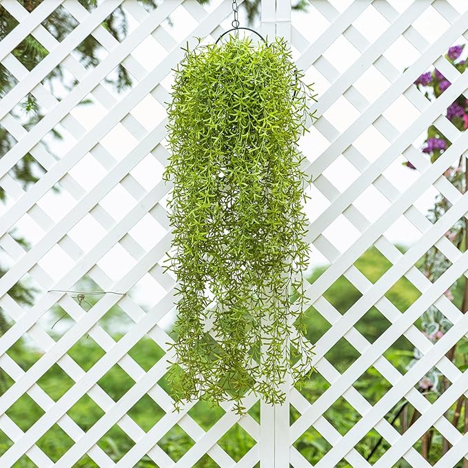 4PCS Fake Hanging Plants Set - Ultra Realistic Artificial Vine with Lifelike Leaves, Zero Maintenance Home & Office Decor for Wall, Shelf, Wedding Arch