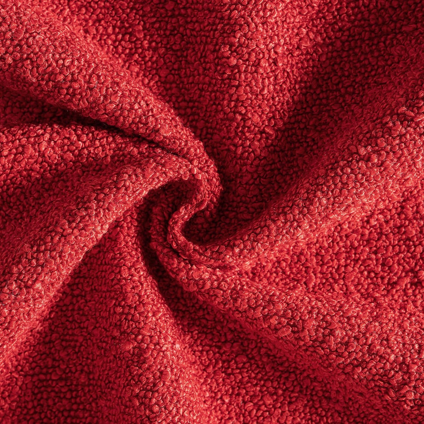 MIULEE 12x20 Inch Christmas Decorative Lumbar Throw Pillows for Bed Set of 2 Textured Boucle Neutral Winter Throw Pillow Covers Red Accent Solid Pillowcases Sofa Livingroom Home Decor