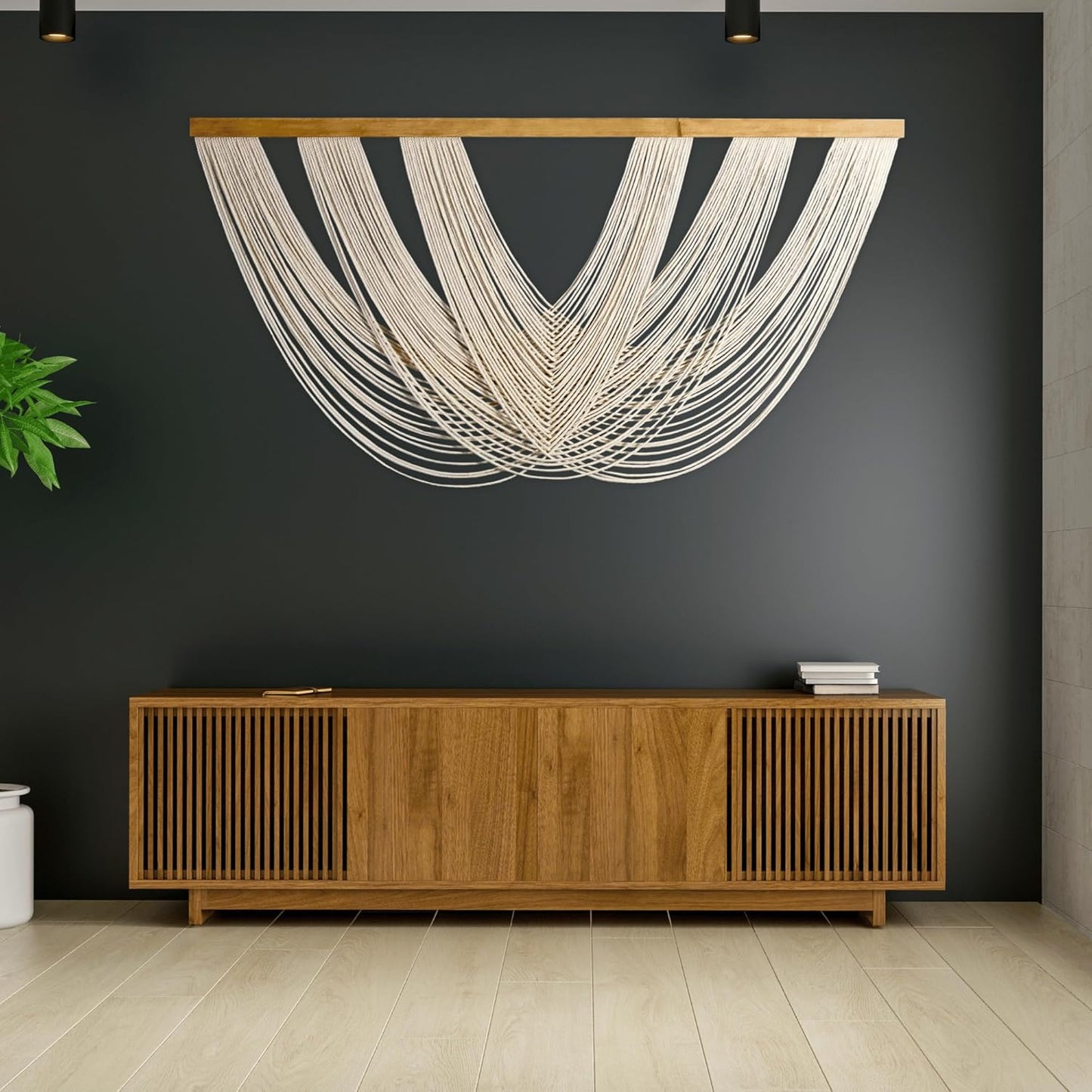 Knots & Beyond Extra Large Macrame Wall Hanging 59" x 33" – Premium Boho Tapestry for Above Bed or Couch, Handmade Yarn Wall Art, Modern Boho Wall Decor for Office, Bedroom, or Living Room, Neutral Fiber Textile Accent