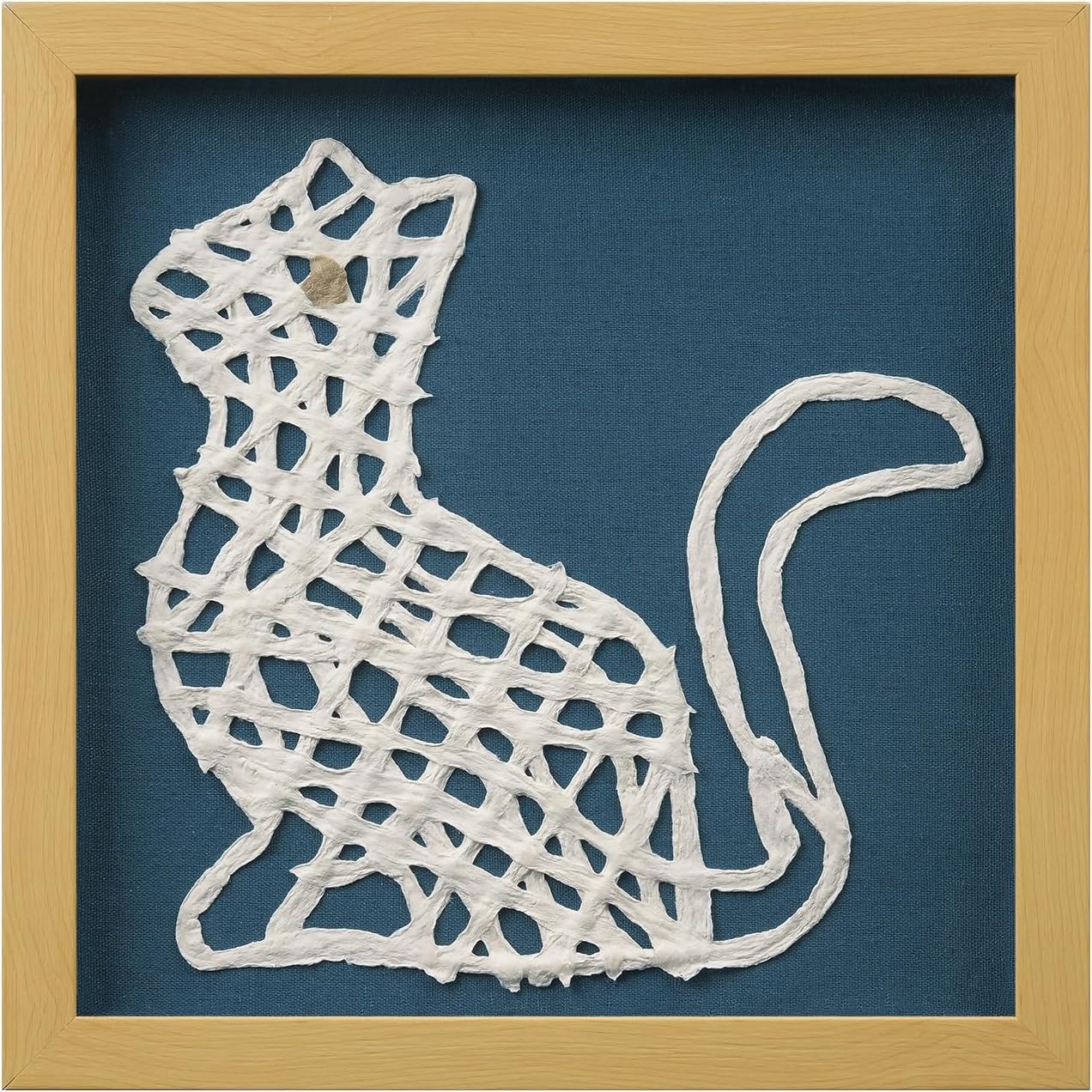 FOLKOR Framed Paper Wall Art Decor for Dorm Pet Shop, 12" 3D Handmade Dog Wall Sculpture Shadow Box Art, Cute Animal Artwork for Nursery Bedroom Decoration, Boys Girls Gift for Graduation