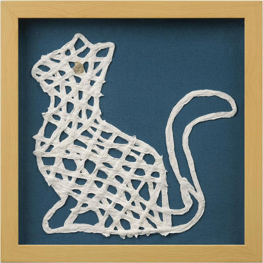 FOLKOR Framed Paper Wall Art Decor for Dorm Pet Shop, 12" 3D Handmade Dog Wall Sculpture Shadow Box Art, Cute Animal Artwork for Nursery Bedroom Decoration, Boys Girls Gift for Graduation