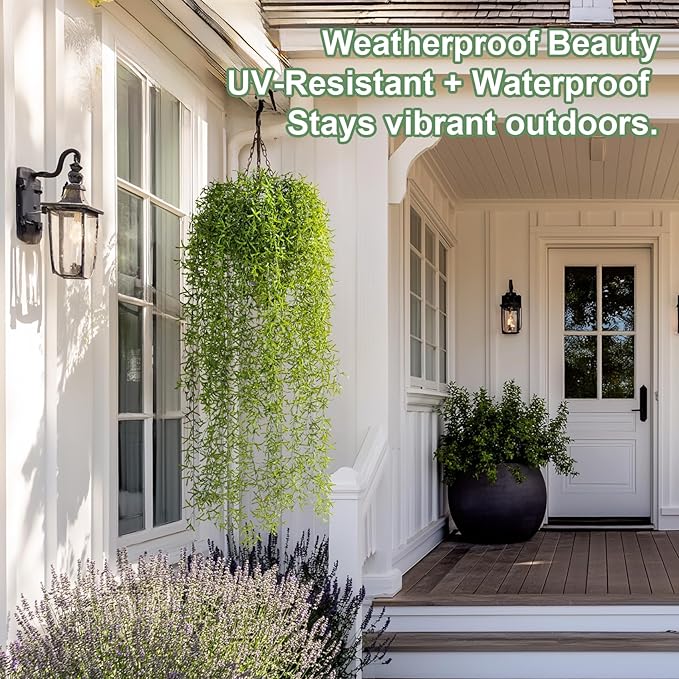 4PCS Fake Hanging Plants Set - Ultra Realistic Artificial Vine with Lifelike Leaves, Zero Maintenance Home & Office Decor for Wall, Shelf, Wedding Arch