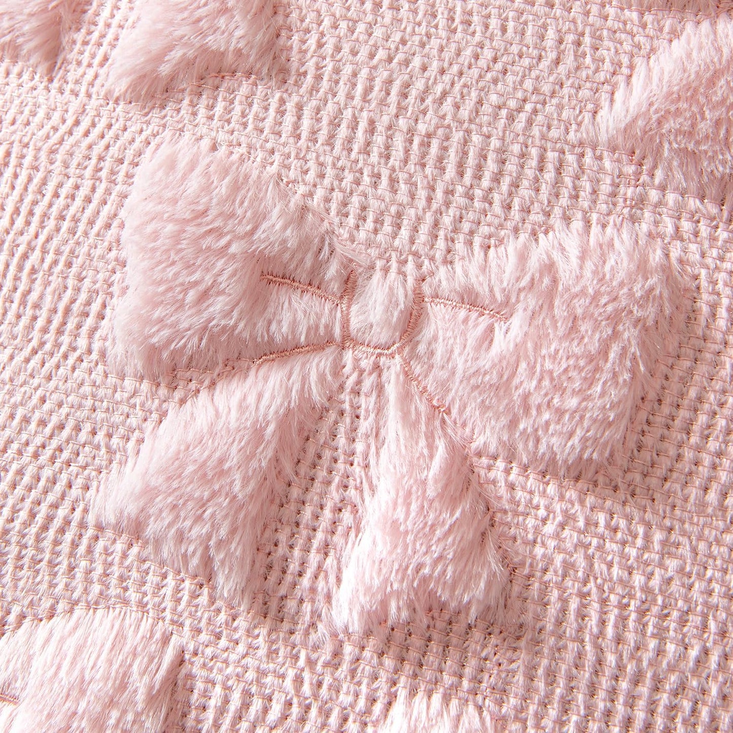 MIULEE Light Pink Bow Pillow Covers Coquette Room Decor Aesthetic Set of 2 Decorative Cute Girl Christmas Throw Pillow Soft Plush Faux Pillowcase for Girl Bed Couch Sofa,18x18 Inch