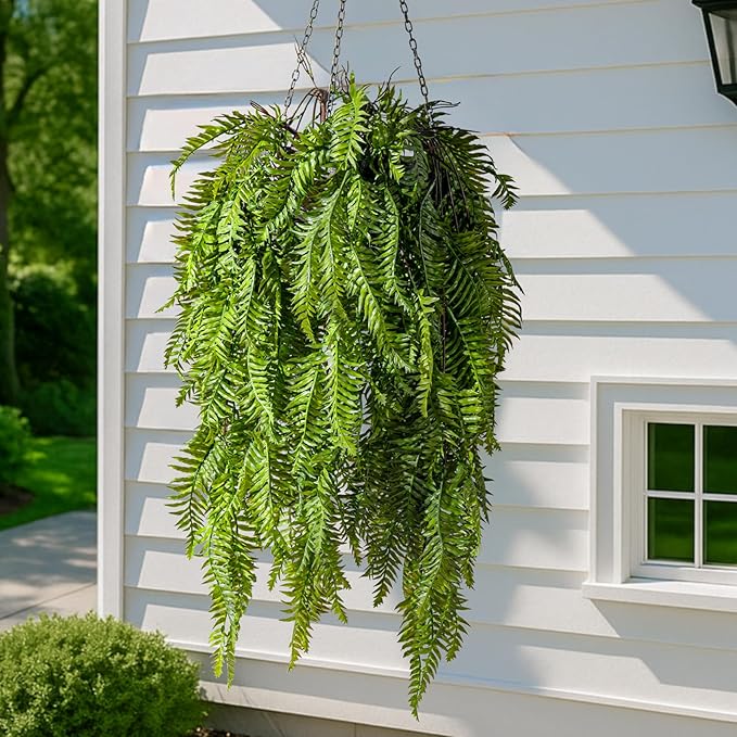 4PCS Fake Hanging Plants Set - Ultra Realistic Artificial Vine with Lifelike Leaves, Zero Maintenance Home & Office Decor for Wall, Shelf, Wedding Arch