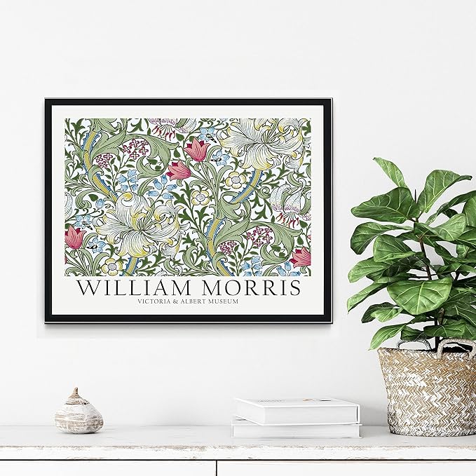 William Morris Wall Art Poster Prints, Famous Artist Patterns, Vintage Flowers Decor Artwork, Tapestry Historic Cultural Illustrations Fine Art, Colorful for Living Room, Bedroom, Office, Bathroom Decoration (William Morris 13, 24x36 inches (Unframed))