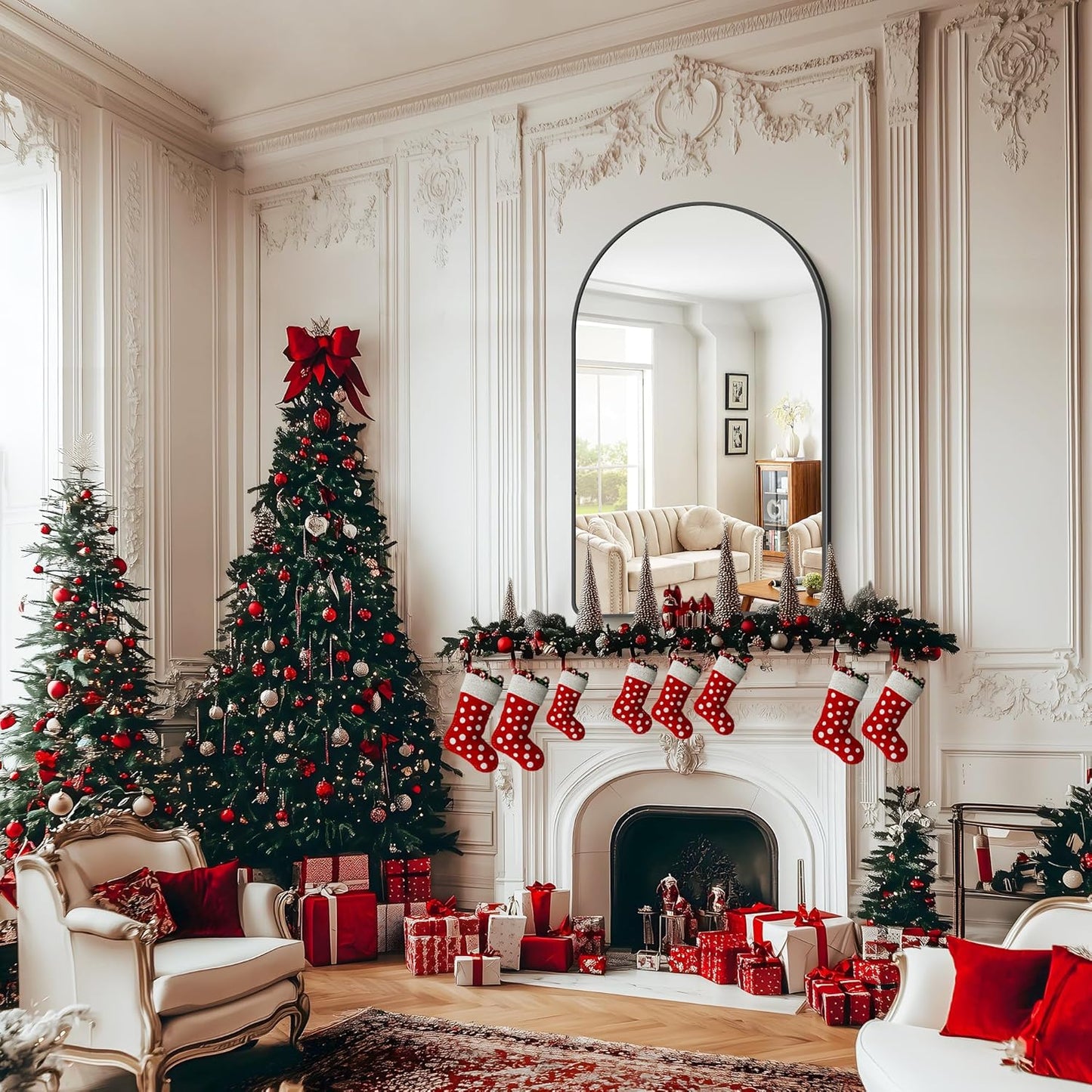 FORBATH Arched Mirror 30x48 Inch, Black Arched Bathroom Mirror Wall Mounted Modern Black Aluminum Frame Decor Large Dresser Mirror for Bedroom Living Room Entryway, Hanging or Leaning Against Wall