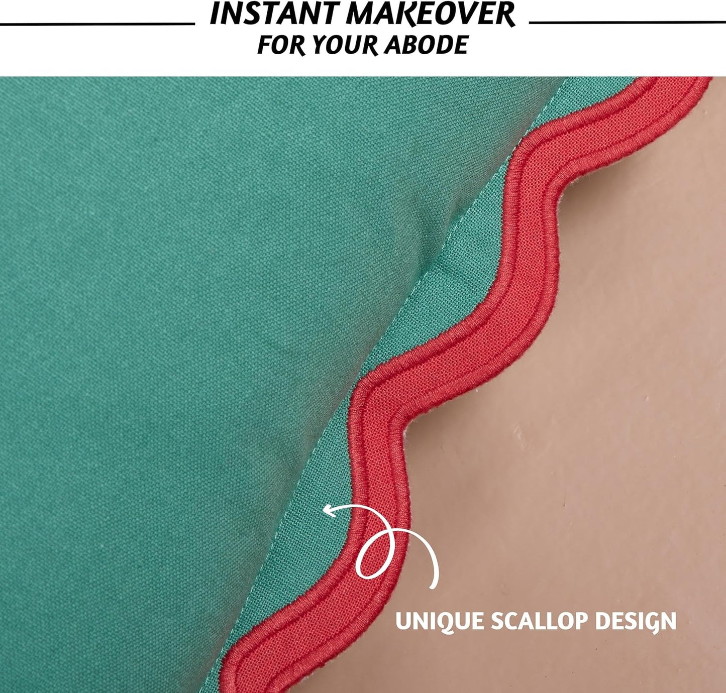 Folkulture Throw Pillow Covers for Couch, 20x20 Decorative Couch Pillows for Living Room, 100% Cotton Boho Pillow Case or Cute Outdoor Pillows, Farmhouse Accent Pillow Covers (Mistletoe)