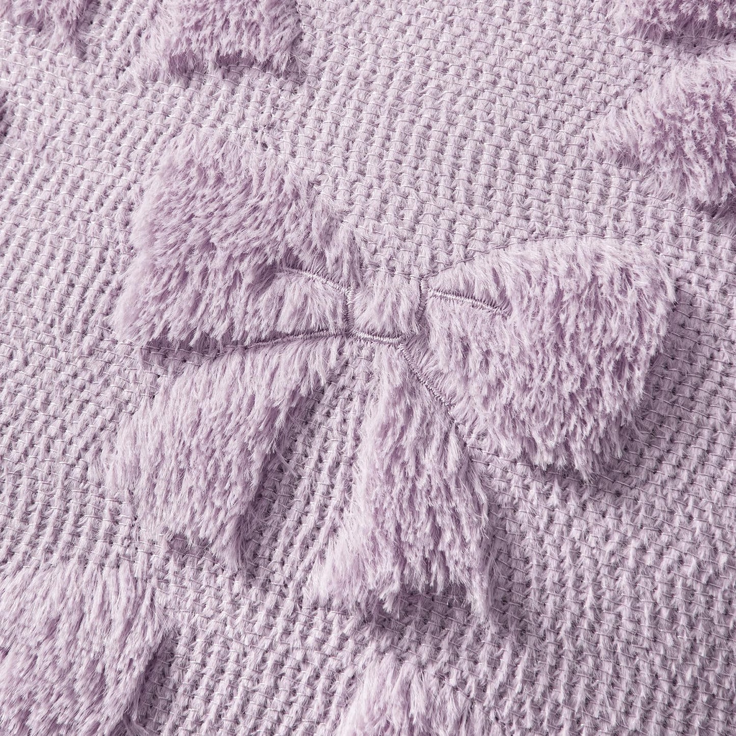 MIULEE Light Purple Bow Pillow Covers Coquette Room Decor Aesthetic Set of 2 Decorative Cute Girl Throw Pillow Soft Plush Faux Pillowcase for Girl Bed Couch Sofa,18x18 Inch
