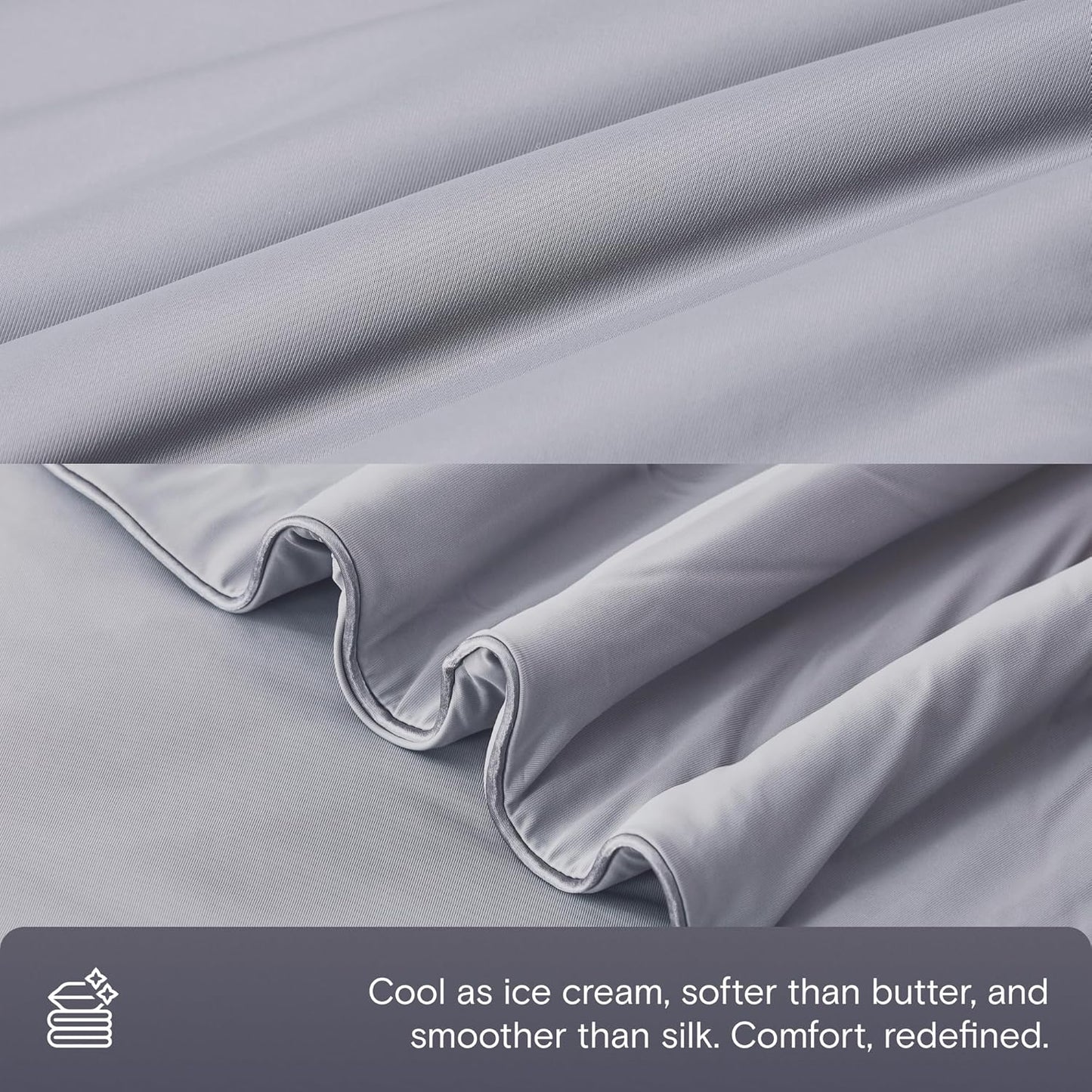 DOZ Summer Cooling Comforter, Cooling Blanket for Hot Sleepers and Night Sweats, Q-Max Over 0.4, Cool to The Touch Cover, Breathable, Lightweight, Soft, 70"x90", Thundercloud, Twin/Twin XL