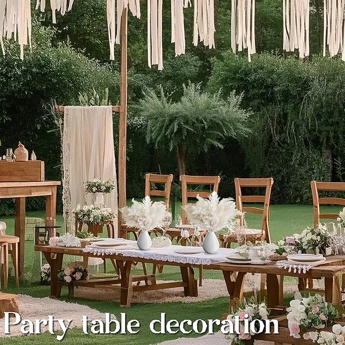 40PCS White Pampas Grass for Home Decor - Elegant Boho Decor - Premium Quality Pampas Grass Stems - Perfect for House, Nursery, Western, Wedding, Table, and Bohemian Decor