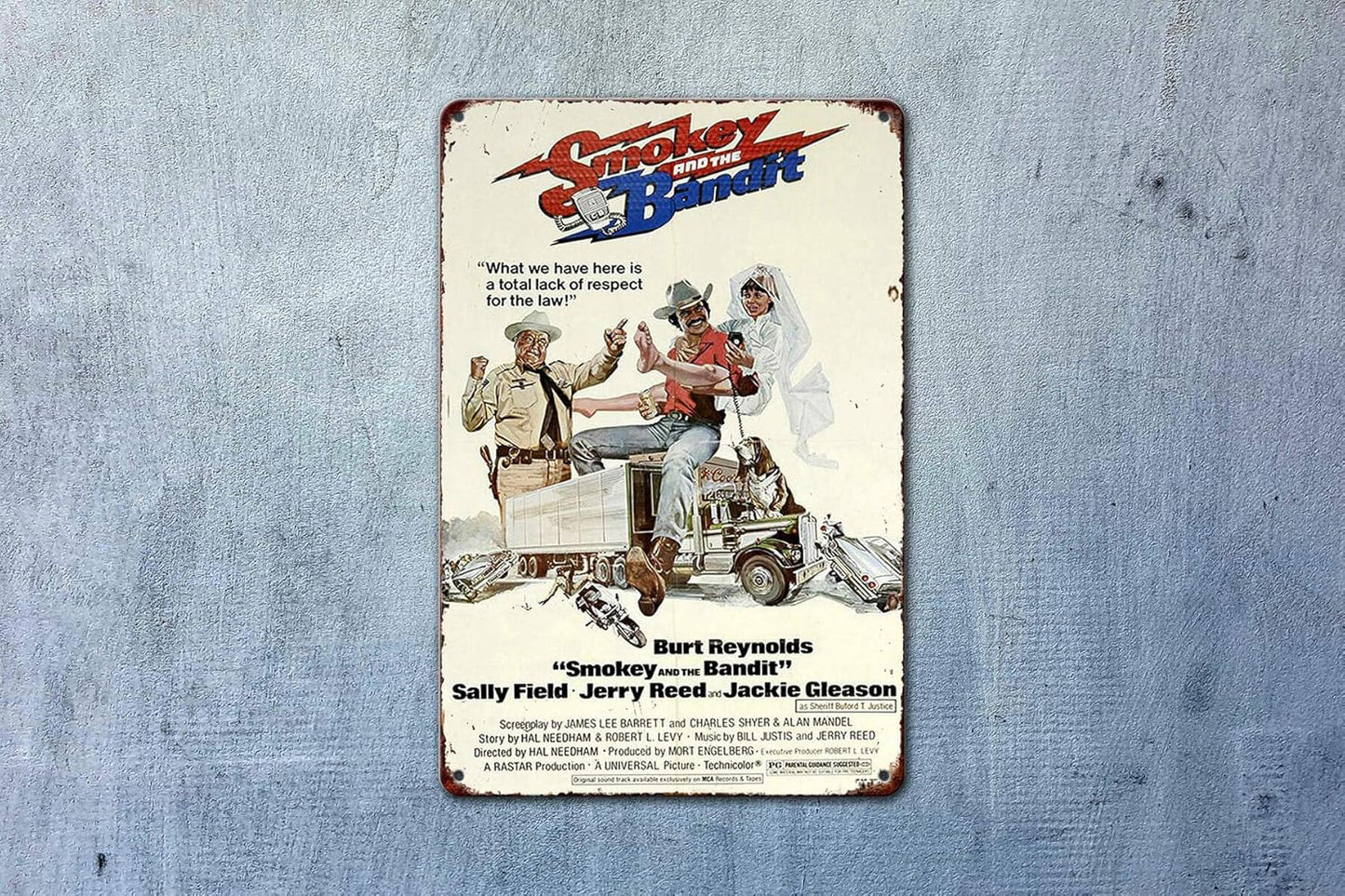 KENSILO Tin Sign Smokey and The Bandit Movie Poster Burt Reynolds Reproduction Metal Sign Metal Sign Vintage 8 x 12 inches