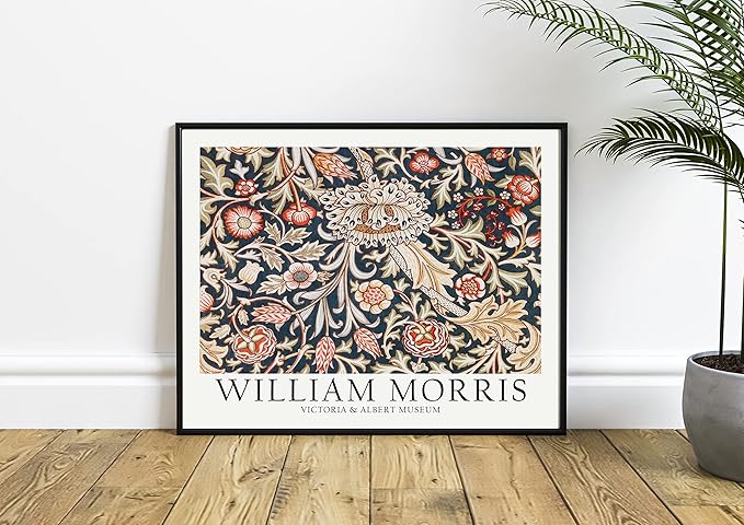 William Morris Colorful Flowers Wall Art Poster Prints, Famous Artist Patterns, Vintage Flowers Decor Artwork, Tapestry Historic Cultural Illustrations Fine Art, Colorful for Living Room, Bedroom,