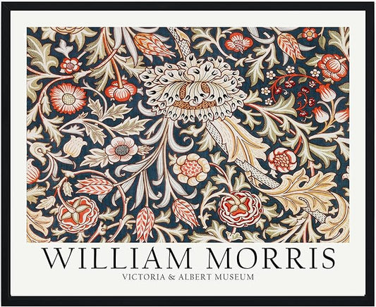 William Morris Colorful Flowers Wall Art Poster Prints, Famous Artist Patterns, Vintage Flowers Decor Artwork, Tapestry Historic Cultural Illustrations Fine Art, Colorful for Living Room, Bedroom,
