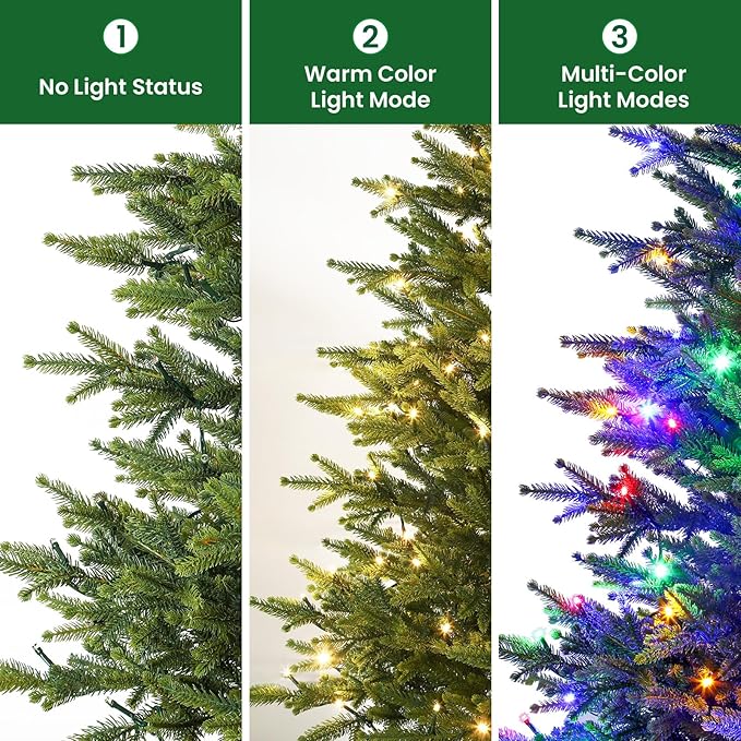 5ft Prelit Artificial Small Mini Christmas Tree with Color LED Lights, Remote Control and Timer, Perfect for Xmas Decorations, Home, Kitchen, Dining Table top, 5FT