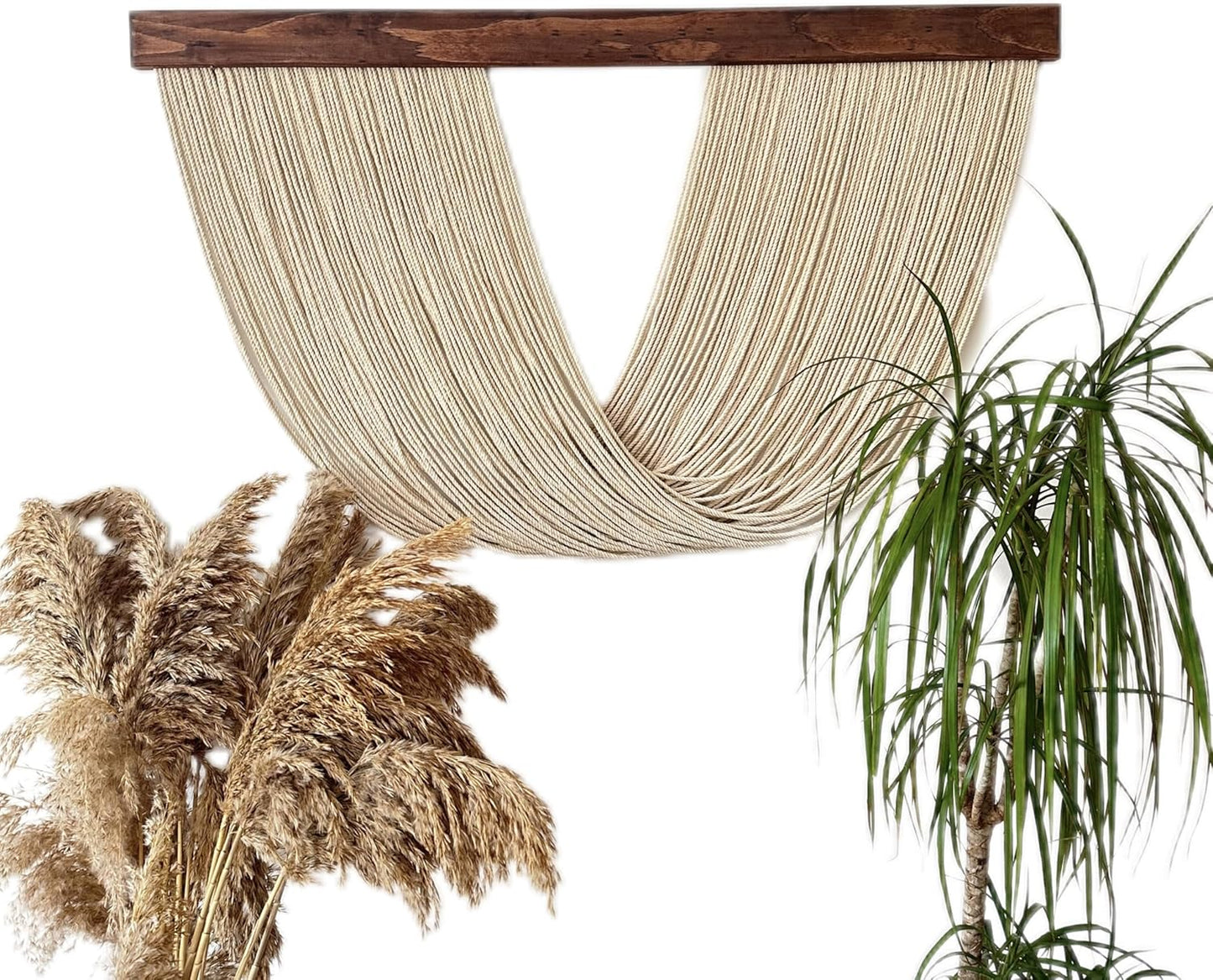 Large Macrame Wall Hanging Boho Wall Decor for Living Room Woven Wall Decor Yarn Tapestry Wall Hanging Aesthetic Macrame Headboard (XXLarge 80''x36'', Type-3)