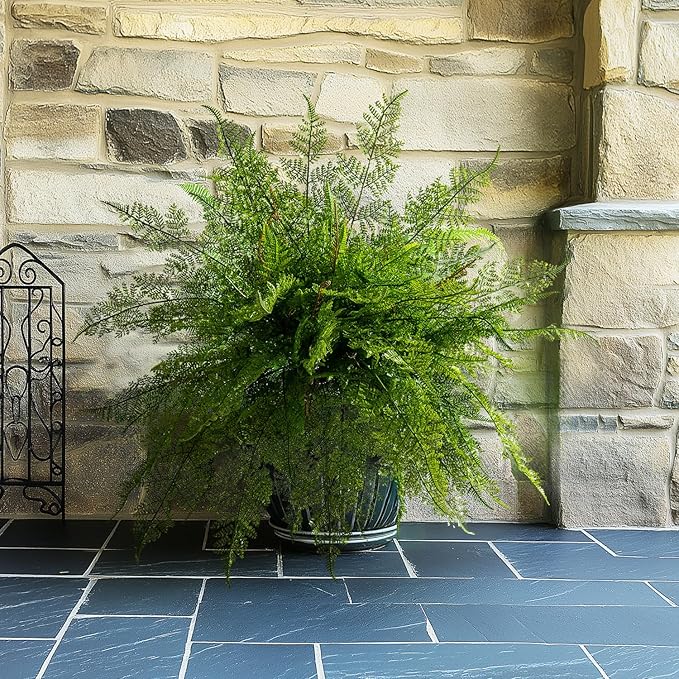 4PCS Lifelike Fake Fern Plants UV Resistant Artificial Boston Ferns for Outdoor Indoor Large Fake Greenery Plants No Wither for Front Porch Garden Window Home Decoration