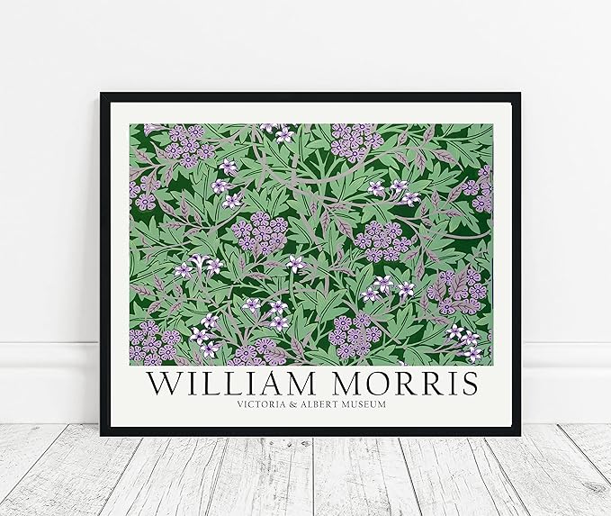 William Morris Purple Flowers Wall Art Poster Prints, Famous Artist Patterns, Vintage Flowers Decor Artwork, Tapestry Historic Cultural Illustrations Fine Art, Colorful for Living Room, Bedroom,