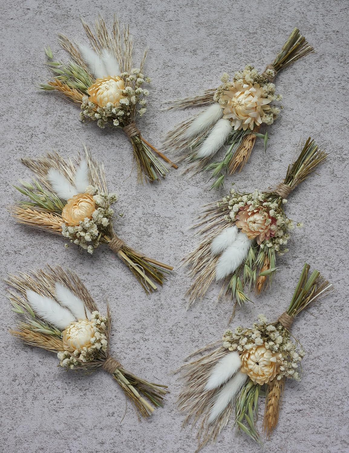 Mini Dried Flower Bouquets for Bridesmaid Proposal Gift Boxes, Birthday Cake Arrangements, Boutonnieres, Small Vases for Table centers, Bohemian Wedding Decorations, Bridal Shower Favors. (Daisy)