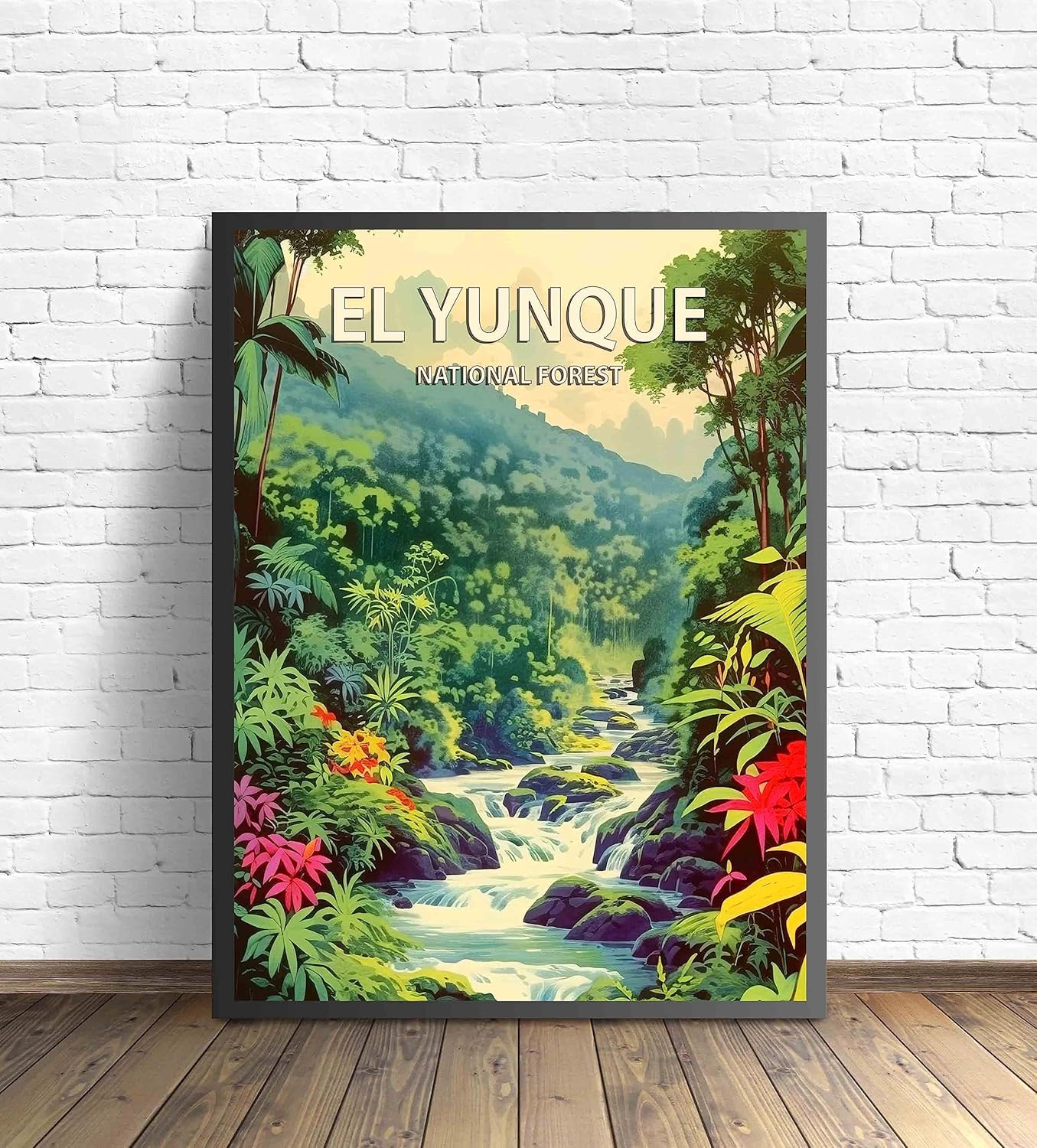El Yunque National Forest Poster Art Print Retro Mountain Wall Art Poster Vintage Decor Nature Recreation Wilderness Wildlife Decoration, Outdoor Adventure Scenic Beauty Artwork. (El Yunque National