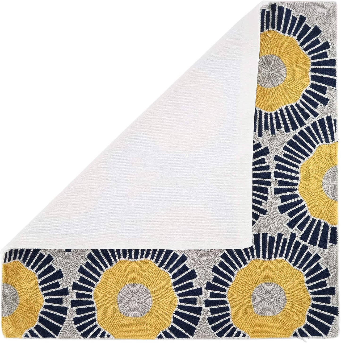 Embroidery Throw Pillow Covers 18x18 Home Decor Floor Pillow Cover for Couch Sofa Bed Room Chair 100% Cotton Cushion Cover Pillowcase 45x45cm Yellow Sunflowers Embroidered, 1 Piece