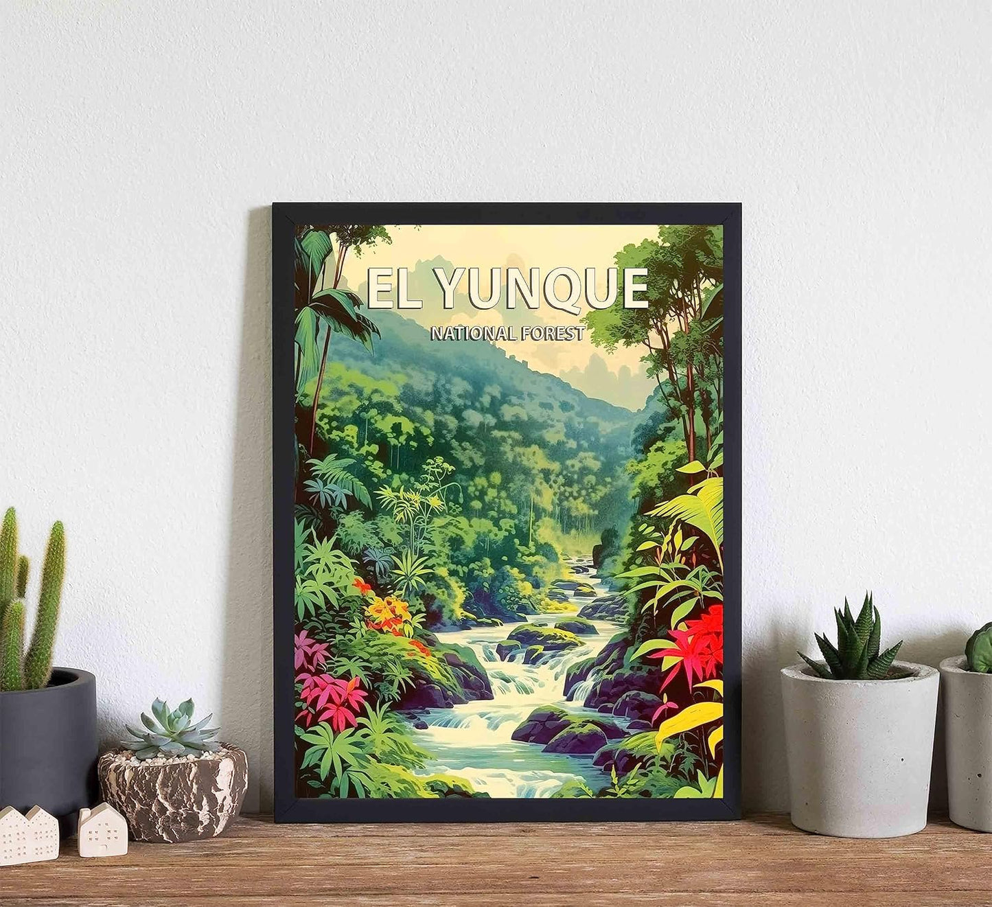 El Yunque National Forest Poster Art Print Retro Mountain Wall Art Poster Vintage Decor Nature Recreation Wilderness Wildlife Decoration, Outdoor Adventure Scenic Beauty Artwork. (El Yunque National