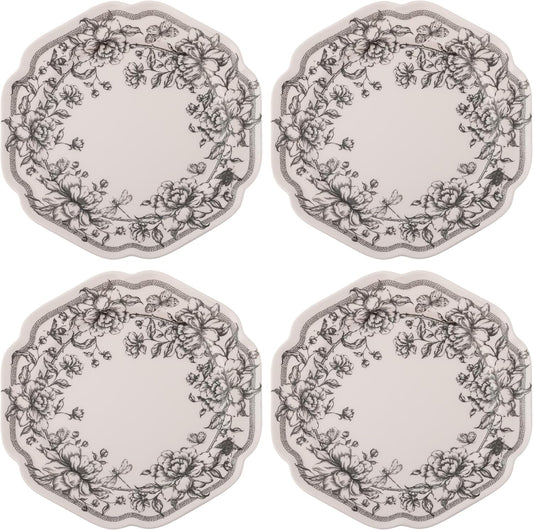 Karma, 10.75 inches Melamine Dinner Plates Set of 4, Reusable Dishwasher Safe Plates for Outdoor and Indoor, Isabella