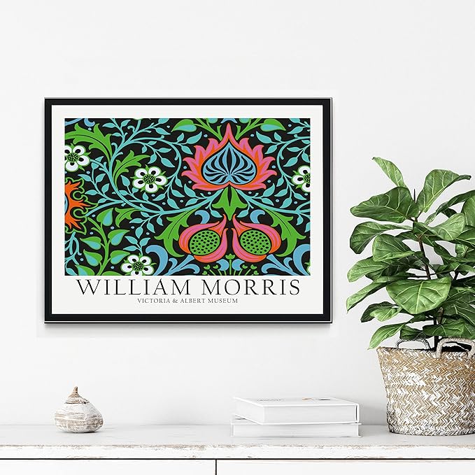 William Morris Wall Art Poster Prints, Famous Artist Patterns, Vintage Flowers Decor Artwork, Tapestry Historic Cultural Illustrations Fine Art, Colorful for Living Room, Bedroom, Office, Bathroom Decoration (William Morris 9, 24x36 inches (Unframed))