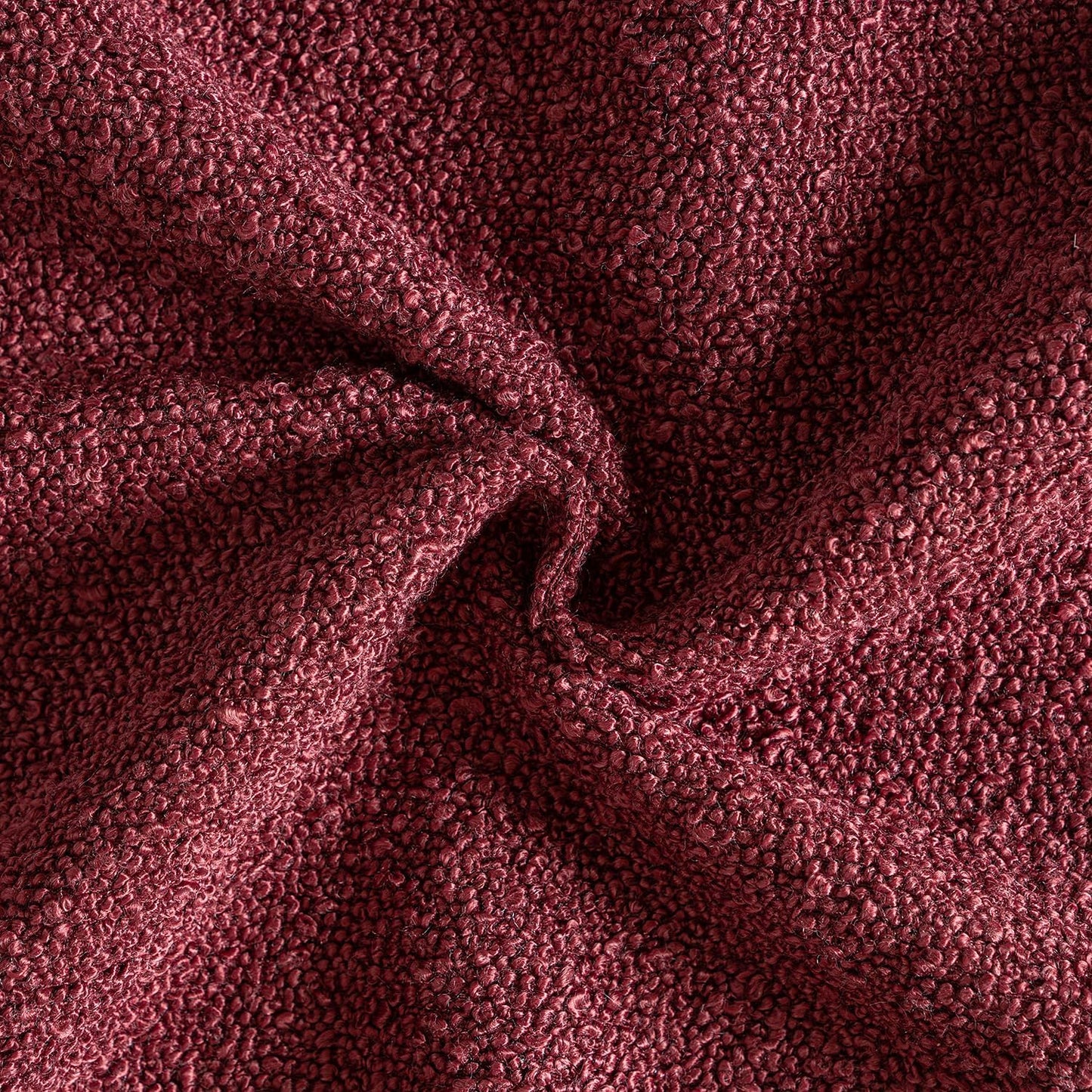 MIULEE 18x18 Inch Christmas Decorative Pillow Covers for Couch Bed Set of 2 Textured Boucle Neutral Winter Throw Pillows Burgundy Accent Solid Cushion Pillowcases Sofa Livingroom Home Decor