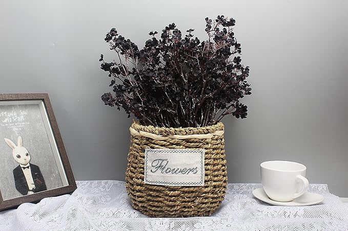 20pcs Babys Breath Artificial Flowers Gypsophila Bouquet Bulk Fake Spring Silk Small Flowers Real Touch Faux Floral for Home Kitchen Garden Wedding Christmas Halloween Party DIY Decor (Black)